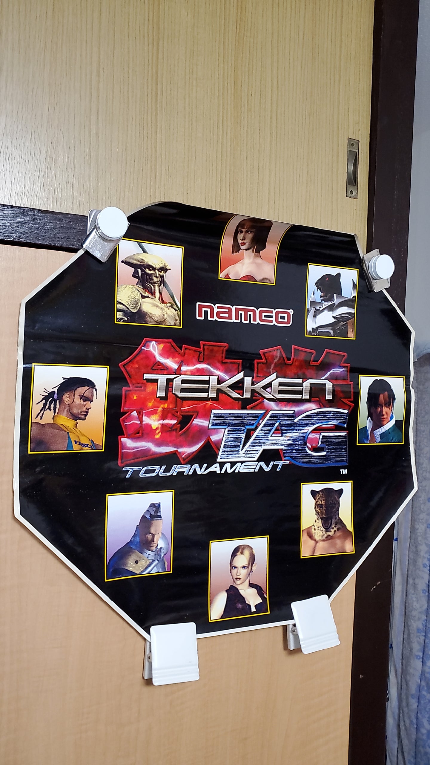 set of 1 piece - TEKKEN TAG TOURNAMENT cabinet side stickers old stock  - poster / scrool / tapestry  japan.