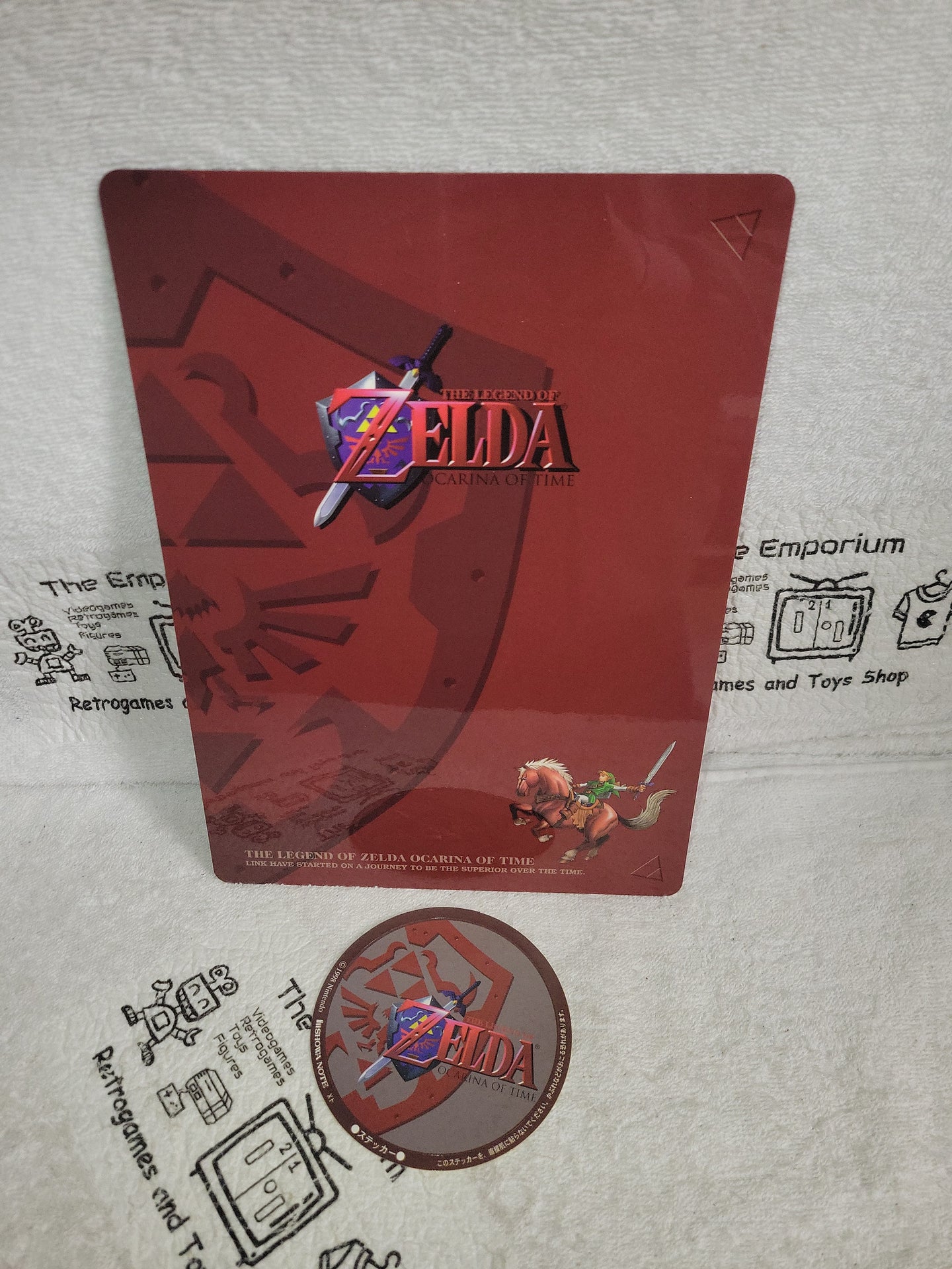 Zelda ocarina of time shiitajiki + gamecube round sticker  - arcade artset art set